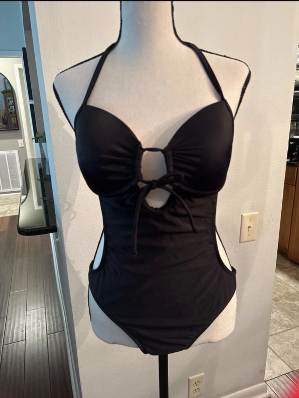 One peice Sexy Cutout Black